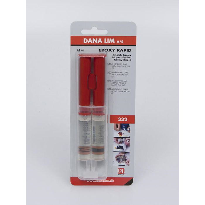 Epoxy lim tube rød hurtigtørrende 24ml. DANA332