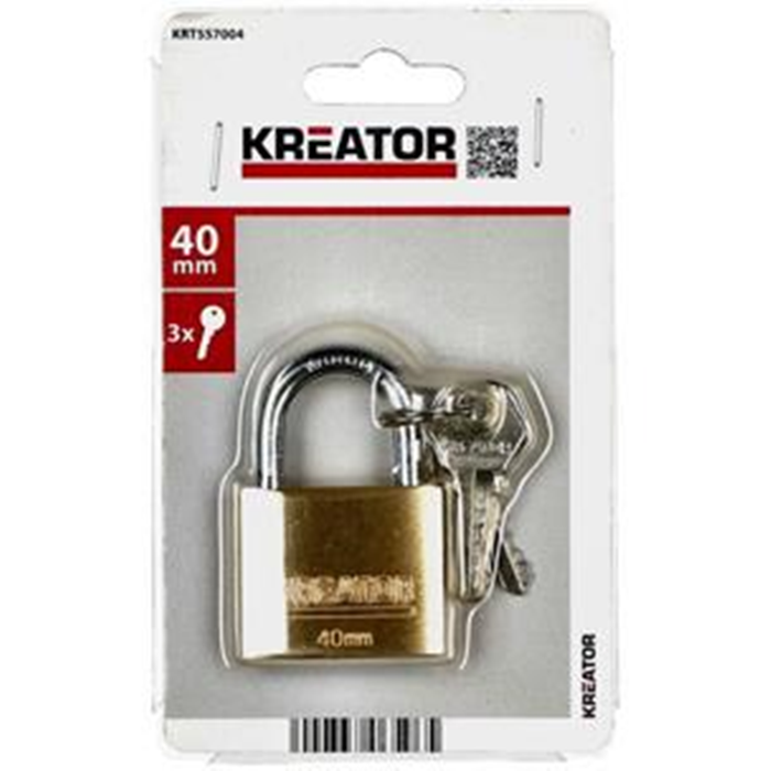 Hængelås 40mm. 3 nøgler KRT557004 Kreator