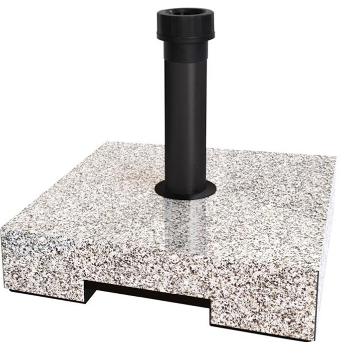 Parasolfod granit look 40kg. lys grå med hjul