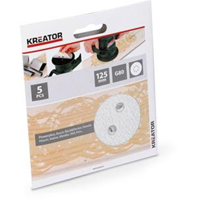 Sliberondel ø125mm. K80 hvid 5 stk. KRT230555