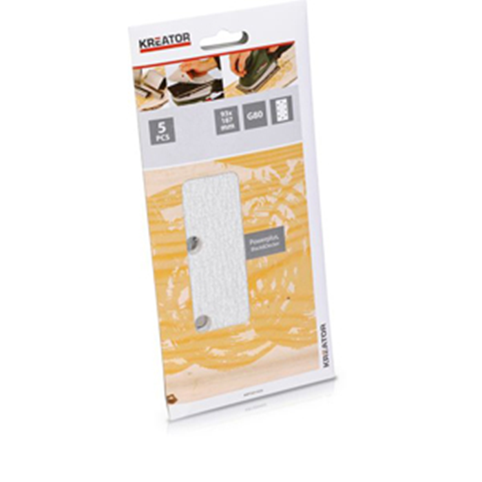Sandpapir 93x187mm. K80 5 stk. KRT201555