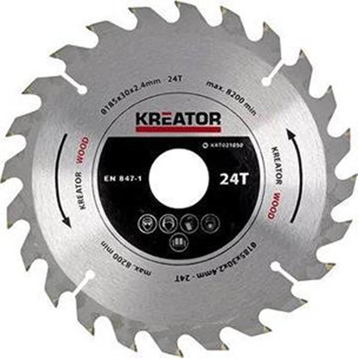 Rundsavklinge ø185mm. 30x2,4mm. 24T KRT021050