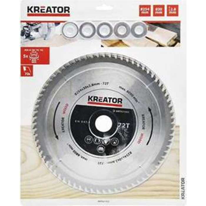 Rundsavklinge ø254mm. 30X2,8mm. 72T KRT021352