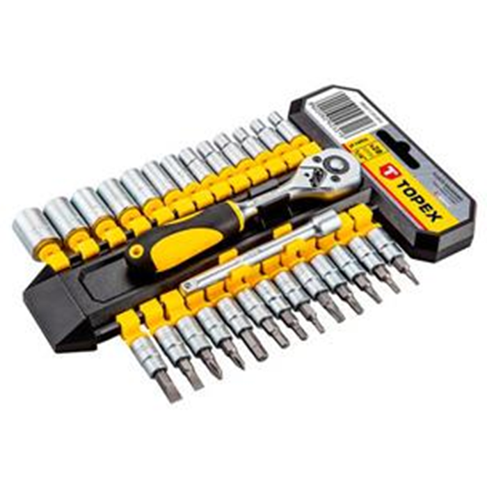 Topnøglesæt med bits 28 dele 1/4" 38D651