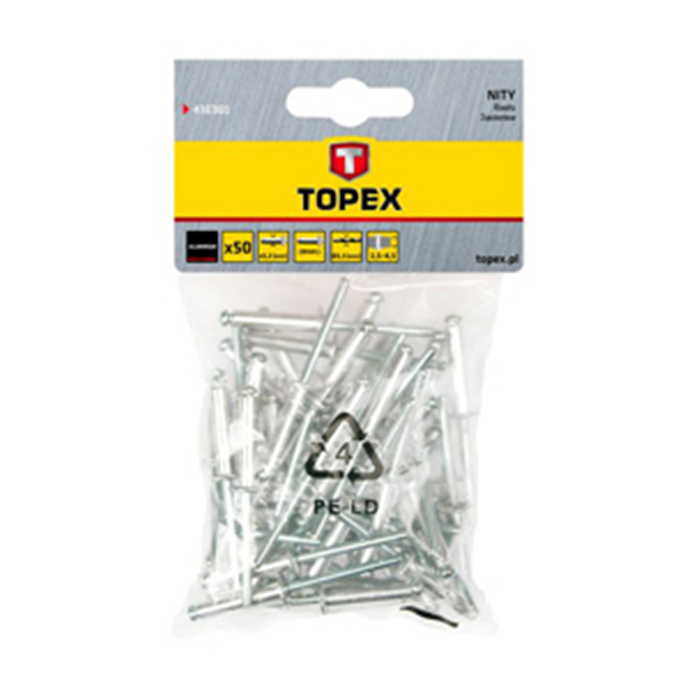 Nitter alu 3,2x8mm. 50 stk. 43E301 Topex