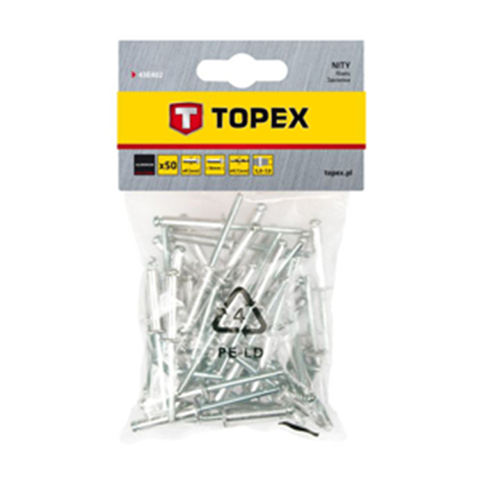 Nitter alu 4x10mm. 50 stk. 43E402 Topex