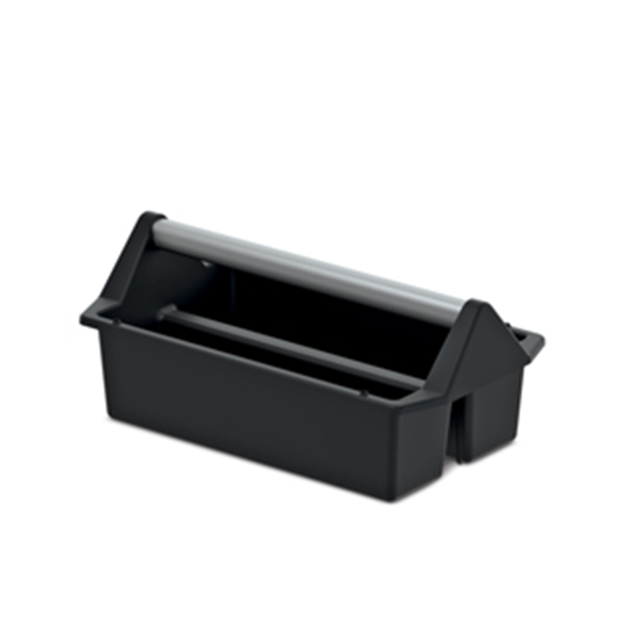 Værktøjskasse sort plast 40x22x17cm.