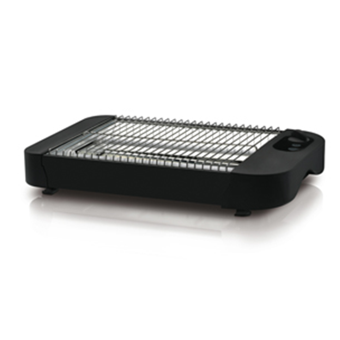 Brødrister flad sort 600W m/timer